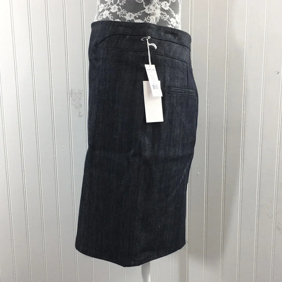 Helmut Lang Gray Pencil Mini Skirt Womens 6 Fabric Rinse Denim Cotton Blend - Picture 4 of 11